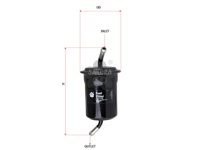 SAKURA,, Fuel Filter (In-Line), N378-20-490, FS-1719, MAZDA