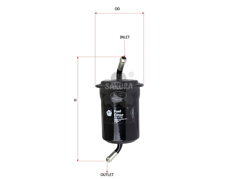 กรองน้ำมันเชื้อเพลิง(อินไลน์) SAKURA, N378-20-490, FS-1719, MAZDA (125306)