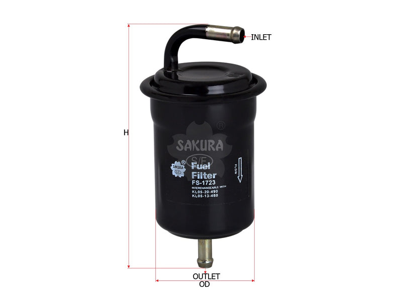 SAKURA,, Fuel Filter (In-Line), KL05-20-490B, FS-1723, FORD