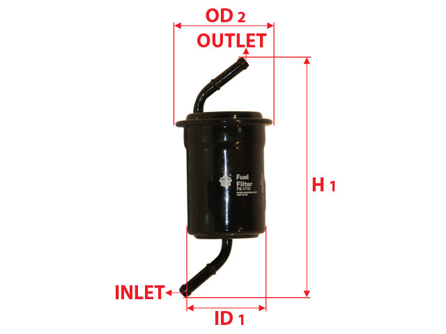 กรองน้ำมันเชื้อเพลิง (In-Line), SAKURA, B6BF-20-490, FS-1733, MAZDA (125347)