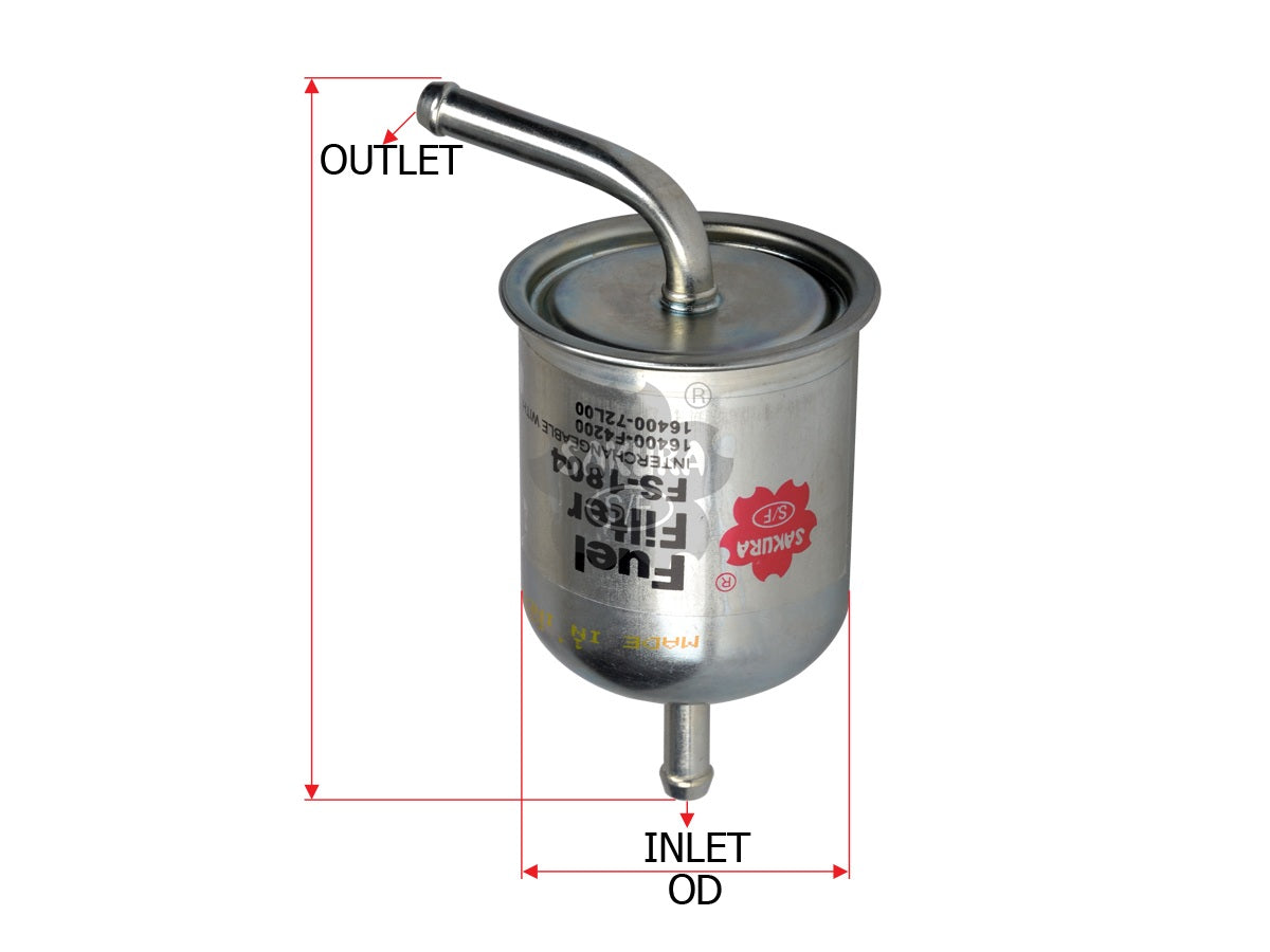Fuel Filter (In-Line), SAKURA, 1N02-13-470, FS-1804, NISSAN (125081)