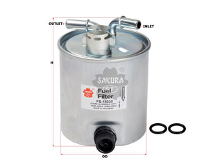 SAKURA,, Fuel Filter (In-Line), 16400-JD52A, FS-18330, NISSAN