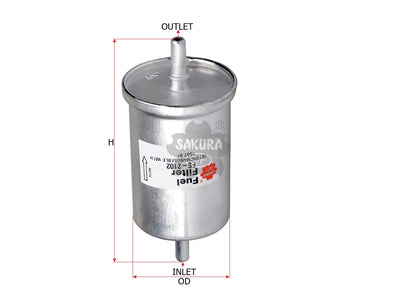 SAKURA,, Fuel Filter (In-Line), 9623266380, FS-2102, PEUGEOT