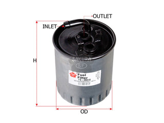 SAKURA,, Fuel Filter (In-Line), 611 092 06 01, FS-26040, MERCEDES-BENZ