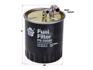 SAKURA,, Fuel Filter (In-Line), 646 092 03 01, FS-26080, MERCEDES-BENZ