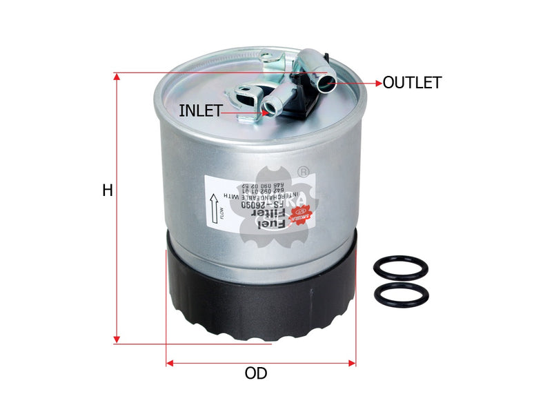 SAKURA,, Fuel Filter (In-Line), A646 092 07 01, FS-26090, MERCEDES-BENZ