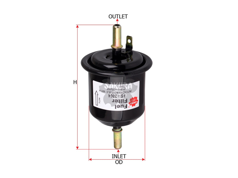 กรองน้ำมันเชื้อเพลิง(อินไลน์) SAKURA, 31911-25000, FS-2804, HYUNDAI (125977)