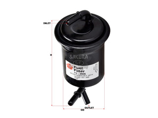 กรองน้ำมันเชื้อเพลิง (In-Line) , SAKURA, 0K2AA-20-490, FS-2906, KIA (126036)