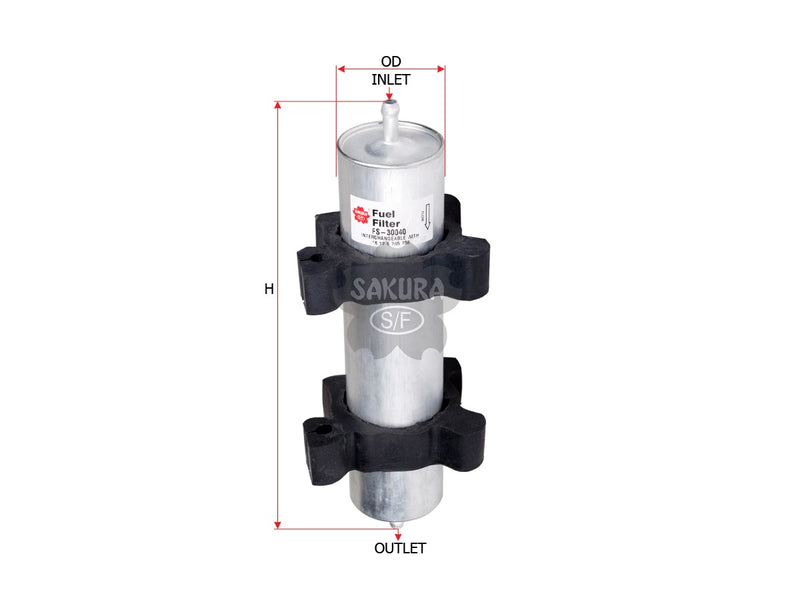 SAKURA,, Fuel Filter (In-Line), 16 12 6 765 756, FS-30040, BMW