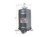 กรองน้ำมันเชื้อเพลิง(อินไลน์) SAKURA, 2TA 127 401, FS-3104, VOLKSWAGEN (123496)