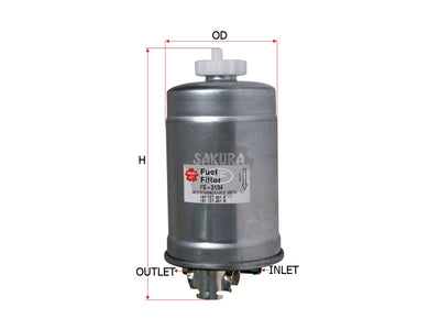 SAKURA,, Fuel Filter (In-Line), 2TA 127 401, FS-3104, VOLKSWAGEN