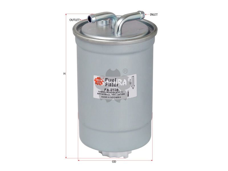 SAKURA,, Fuel Filter (In-Line), 191-127-401P, FS-3105, FORD