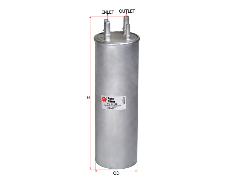 กรองน้ำมันเชื้อเพลิง(อินไลน์) SAKURA, 7H0127401A, FS-31130, VOLKSWAGEN (123511)