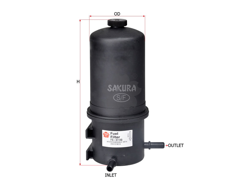 กรองน้ำมันเชื้อเพลิง(อินไลน์) SAKURA, 19334655, FS-31140, VOLKSWAGEN (123609)