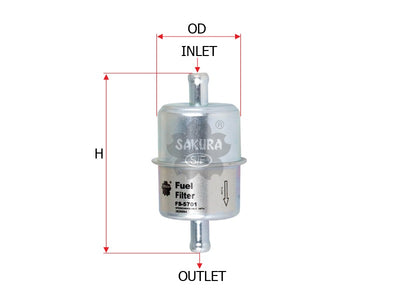 SAKURA,, Fuel Filter (In-Line), 278609999951, FS-5701, KOMATSU