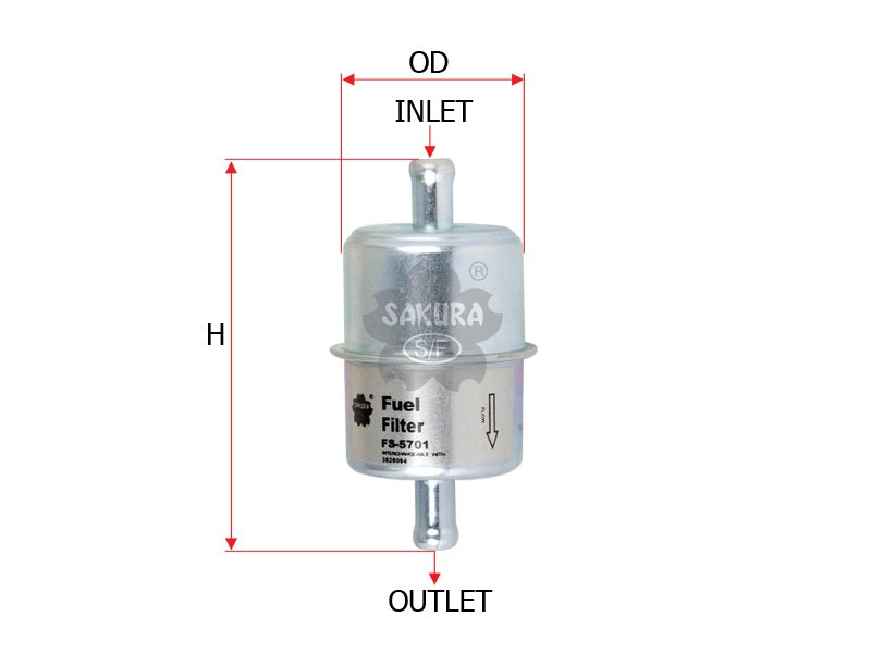 SAKURA,, Fuel Filter (In-Line), 278609999951, FS-5701, KOMATSU