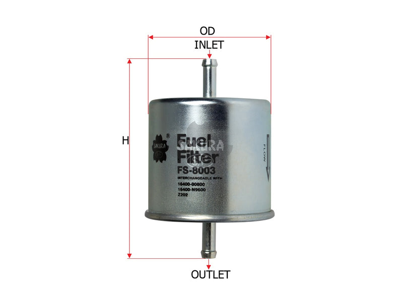 SAKURA,, Fuel Filter (In-Line), AY505-NS012, FS-8003, NISSAN
