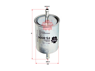 SAKURA,, Fuel Filter (In-Line), 16400-V2705, FS-8006, GREAT WALL