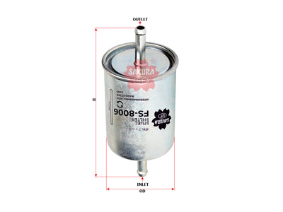 SAKURA,, Fuel Filter (In-Line), 16400-V2705, FS-8006, GREAT WALL