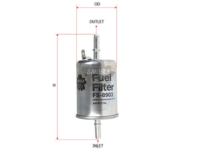 SAKURA,, Fuel Filter (In-Line), 19336412, FS-8903, CHERY