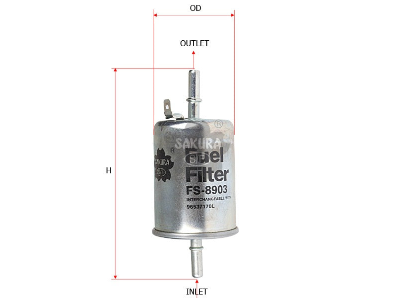 SAKURA,, Fuel Filter (In-Line), 19336412, FS-8903, CHERY