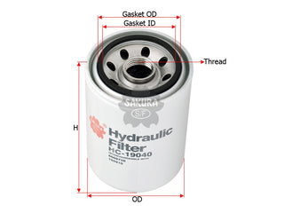 SAKURA,, Hydraulic Oil Filter (Spin-On), 201026, HC-19040, BOBCAT