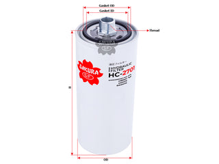 SAKURA,, Hydraulic Oil Filter (Spin-On), BW252116, HC-2701, LIEBHERR