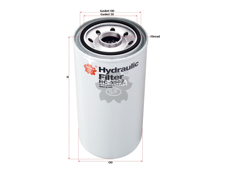 SAKURA,, Hydraulic Oil Filter (Spin-On), 4425274, HC-5502, SULLAIR