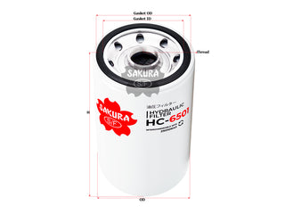 SAKURA,, Hydraulic Oil Filter (Spin-On), 25010643, HC-6501, FIAT-ALLIS