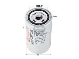 SAKURA,, Hydraulic Oil Filter (Spin-On), R 333, HC-6801, KHD