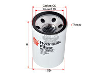 กรองน้ำมันไฮดรอลิก(Spin-On) , SAKURA, HC7400SUP4H, HC-69031, HITACHI (123245)