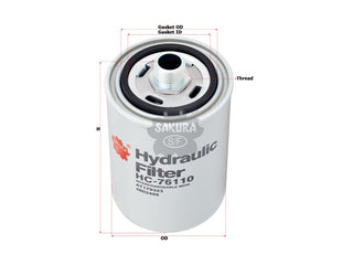 SAKURA,, Hydraulic Oil Filter (Spin-On), 750131032, HC-76110, JOHN DEERE