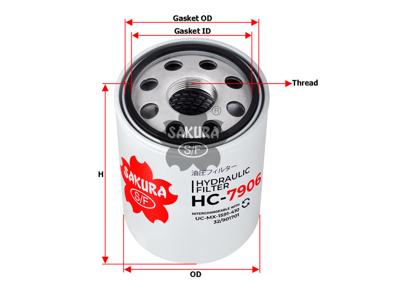 SAKURA,, Hydraulic Oil Filter (Spin-On), 32/901701, HC-7906, DEMAG