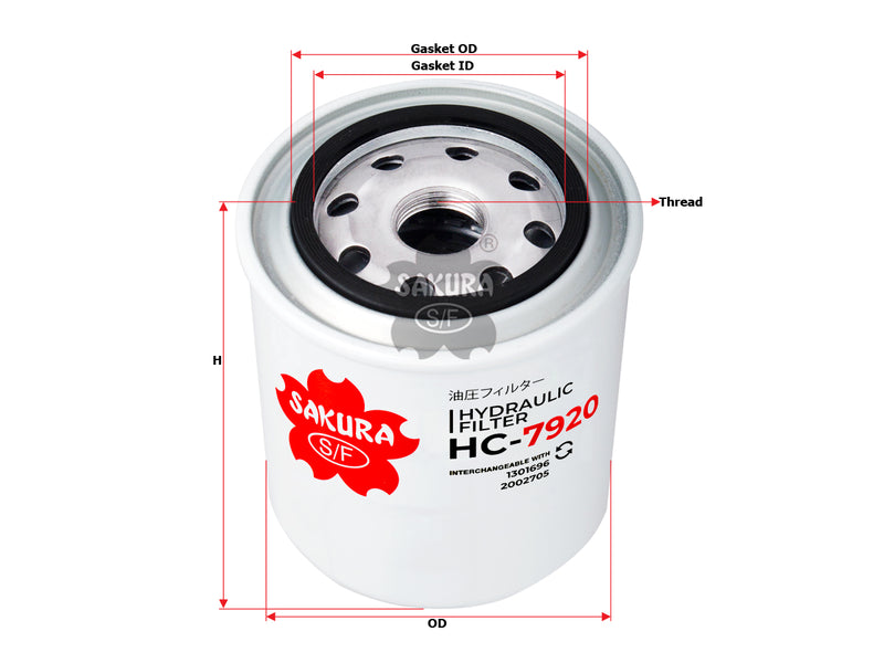 SAKURA,, Hydraulic Oil Filter (Spin-On), 1768402, HC-7920, SCANIA