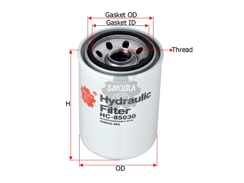 SAKURA,, Hydraulic Oil Filter (Spin-On), 250028-032, HC-85030, SULLAIR