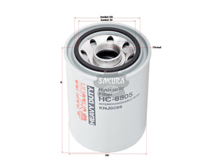 SAKURA,, Hydraulic Oil Filter (Spin-On), KNJ0288, HC-8805, J.C.BAMFORD