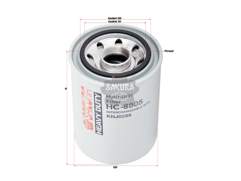 SAKURA,, Hydraulic Oil Filter (Spin-On), KNJ0288, HC-8805, J.C.BAMFORD