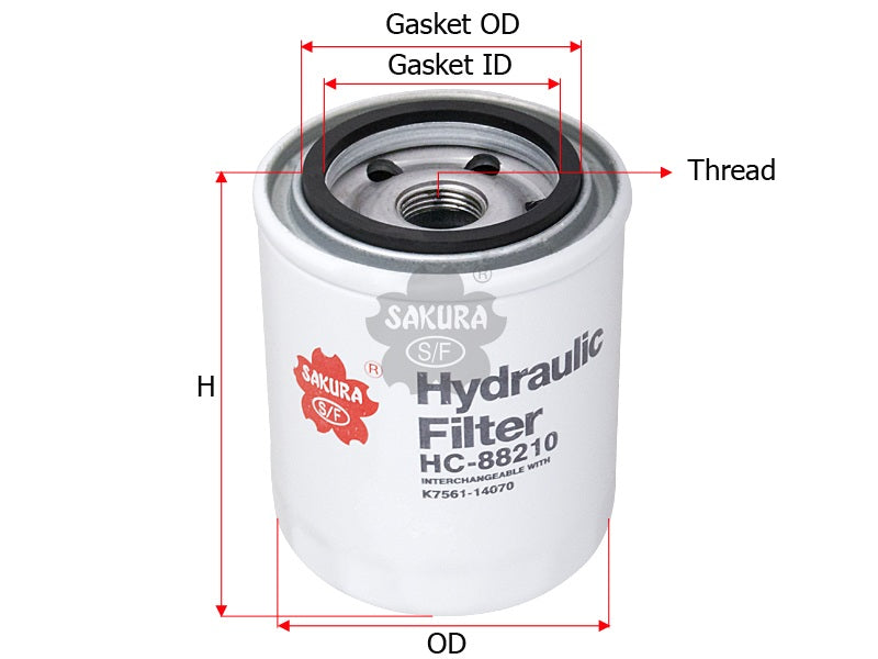 SAKURA,, Hydraulic Oil Filter (Spin-On), W21TSHK700, HC-88210, KUBOTA