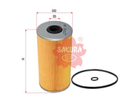 กรองน้ำมันเครื่อง(ไส้กรอง) SAKURA, ME 034161, O-1004, MITSUBISHI (124914)