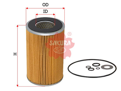 SAKURA,, Oil Filter (Element), 0K850-23-805, O-1301, HITACHI