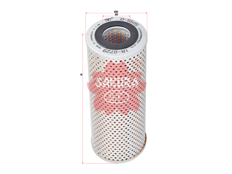 กรองน้ำมันเครื่อง(ไส้กรอง) SAKURA, 9F-6742, O-5505, CATERPILLAR (125792)