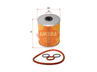 SAKURA,, Oil Filter (Element), 550 154, O-83010, SCANIA