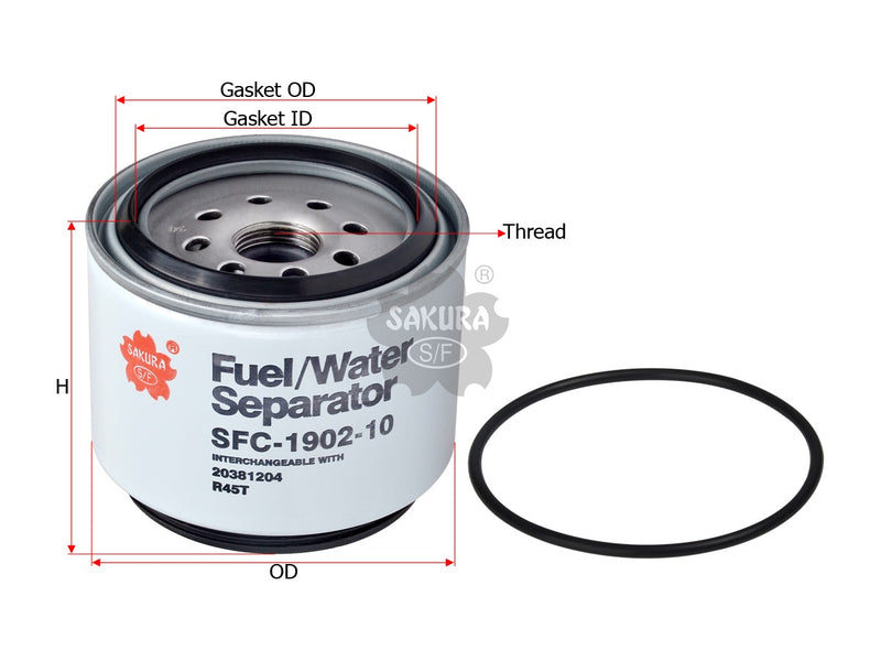 Fuel/Water Separator (Spin-On), SAKURA, 20381204, SFC-1902-10, VOLVO (123416)