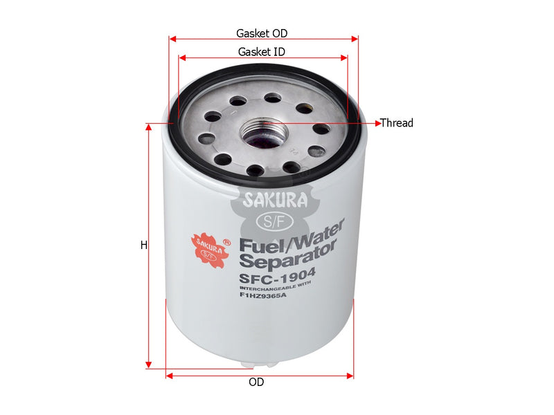 Fuel/Water Separator (Spin-On), SAKURA, A3760927001KZ, SFC-1904, FORD (126726)