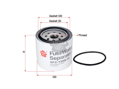 Fuel/Water Separator (Spin-On), SAKURA, E8TZ-9N184A, SFC-1908-10, FORD (126030)