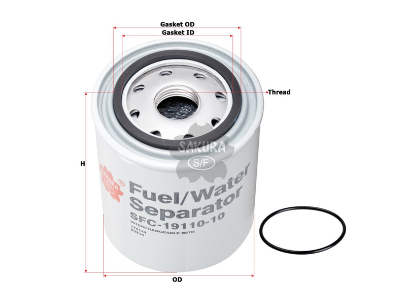 Fuel/Water Separator (Spin-On), SAKURA, 174144, SFC-19110-10, RACOR/PARKER (126382)