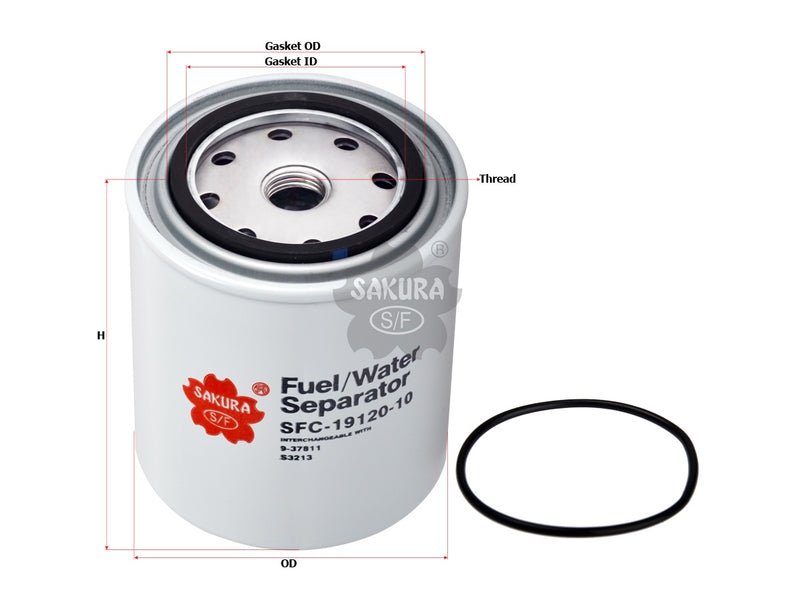 Fuel/Water Separator (Spin-On), SAKURA, 9-37811, SFC-19120-10, RACOR/PARKER (126387)