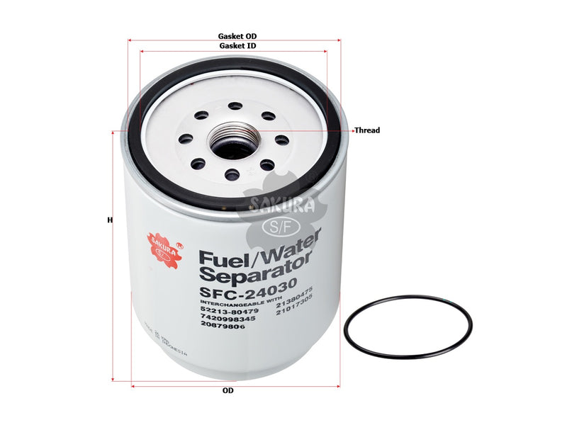 Fuel/Water Separator (Spin-On), SAKURA, 21380475, SFC-24030, MACK (123443)