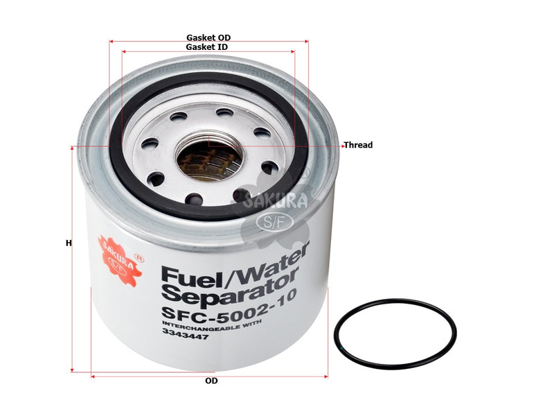 Fuel/Water Separator (Spin-On), SAKURA, 3343447, SFC-5002-10, AGCO (126730)