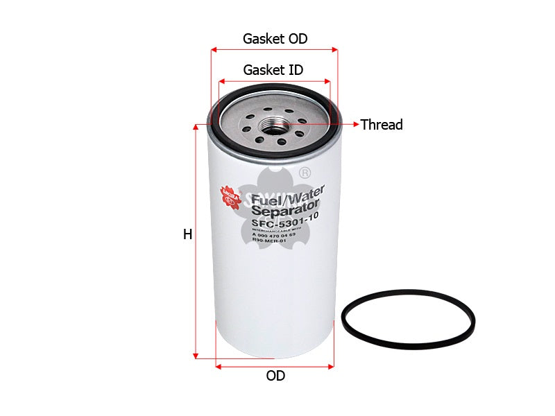 Fuel/Water Separator (Spin-On), SAKURA, 1292404, SFC-5301-10, SETRA (124410)